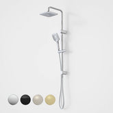 FUNA MULTIFUNCTION RAIL SHOWER WITH OVERHEAD CHROME, BRUSHED BRASS, BRUSHED NICKEL & MATTE BLACK